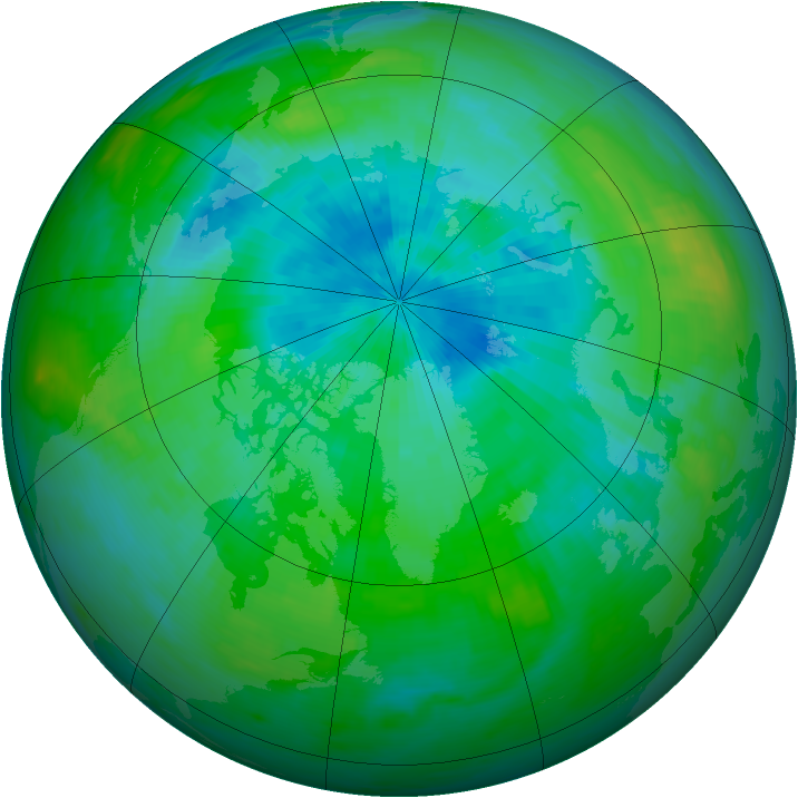 Arctic ozone map for 02 September 1990